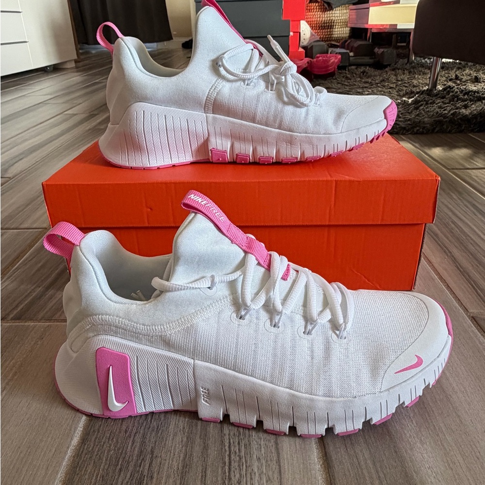 Women’s Nine Free Metcon 6 Training Shoes - White Pink FJ7126 109 - Picture 3 of 8
